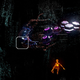It’s difficult to make out, but a dragon-like enemy flies through the air.